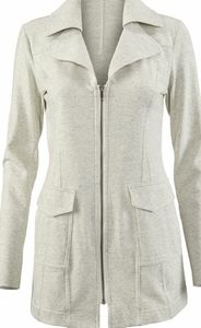 Women's Light Gray Zip-Up Jacket